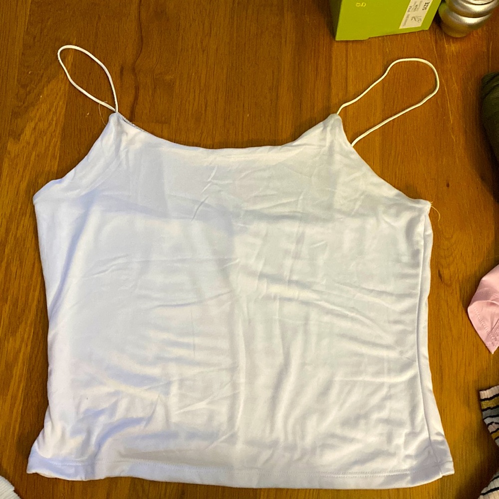 White Bling Strap Tank Top